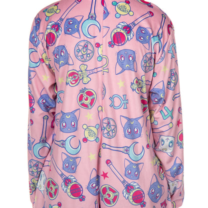 Sailor Moon Women's Series Inspired Hooded Zip Up Footless Union Suit (S/M)
