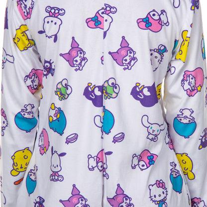 Sanrio Hello Kitty and Friends Women's Hooded Zip Up Footless Union Suit (S/M)