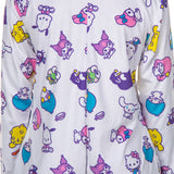 Sanrio Hello Kitty and Friends Women's Hooded Zip Up Footless Union Suit