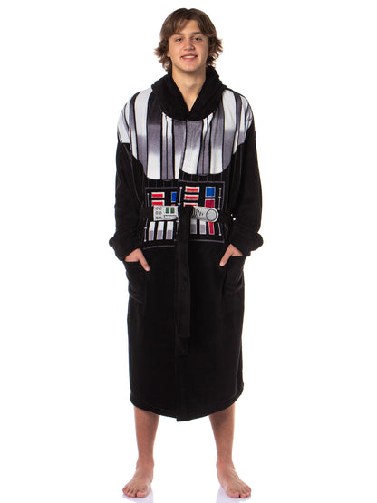 Star Wars Robe Adult Hooded Self-Tie Fleece Bathrobe
