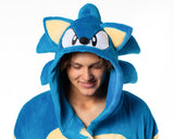 Sonic The Hedgehog Adult Plush Fleece Hooded Bathrobe