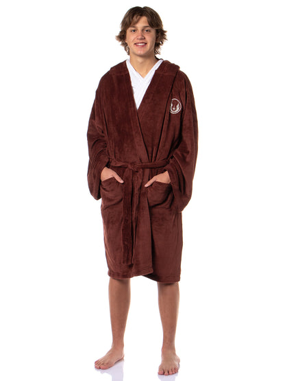 Star Wars Robe Adult Hooded Self-Tie Fleece Bathrobe