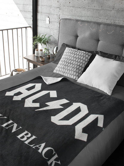 AC/DC Back In Black Super Soft And Cuddly Fleece Plush Throw Blanket