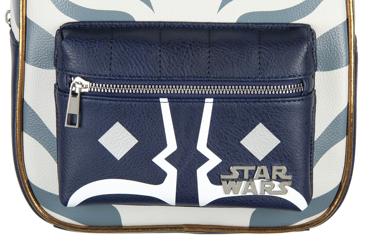 Star Wars Ahsoka Tano Character Pattern Faux Leather Tote Bag Mini Backpack 12"