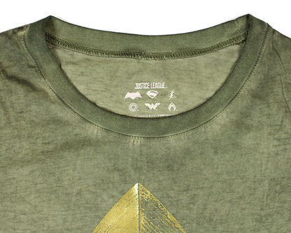 Justice League Aquaman Shirt Juniors Oil Wash T-Shirt (X-Small) Adult