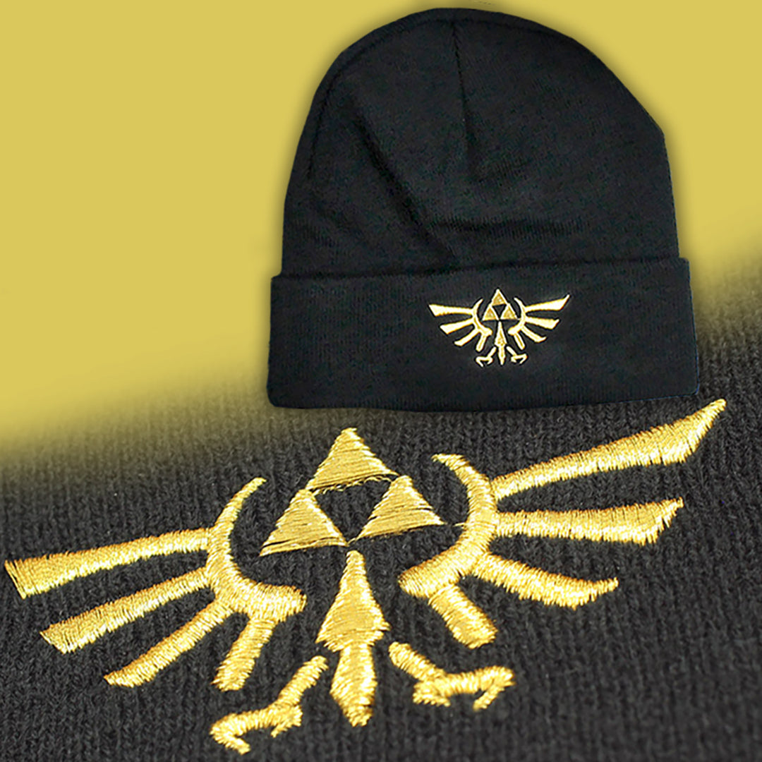 Legend Of Zelda Wingcrest Triforce Knit Cuff Beanie Hat Cap