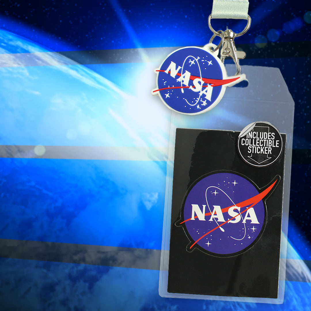 NASA ID Lanyard Badge Holder Classic Logo With 2" Charm Pendant