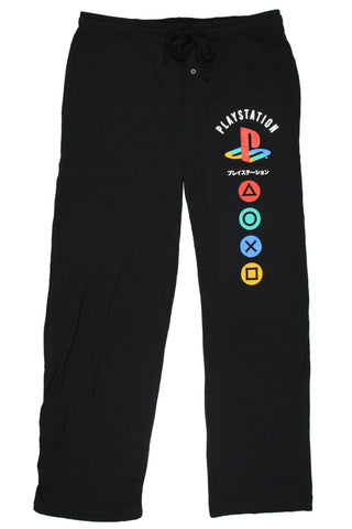 PlayStation Mens' Controller Button Icons Logo Lounge Sleep Pajama Pants