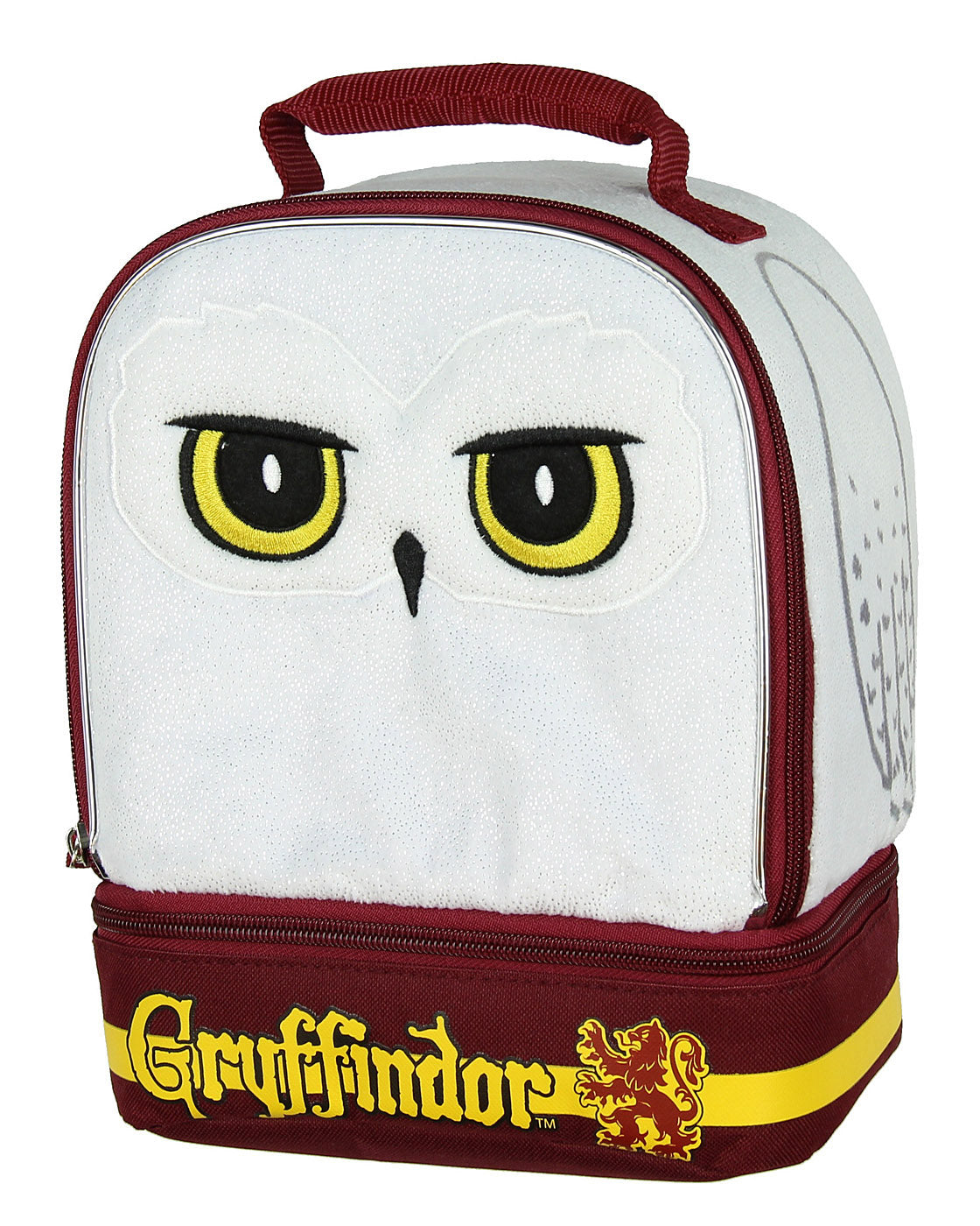 Harry Potter Hedwig Owl Gryffindor Dual Compartment Insulated Lunch Bag 10"