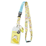 Bananya ID Lanyard Badge Holder With 2" Rubber Charm Pendant And Collectible Sticker
