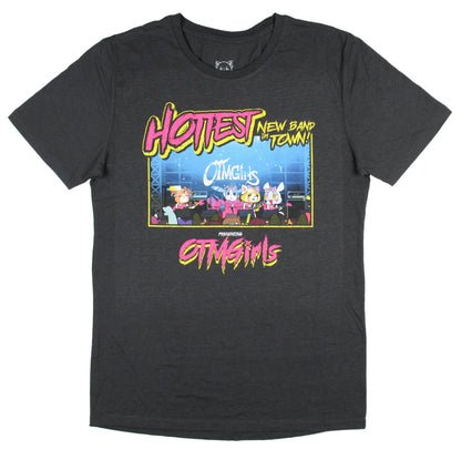 Aggretsuko Mens' Hottest New Band In Town OTMGirls Graphic Print T-shirt