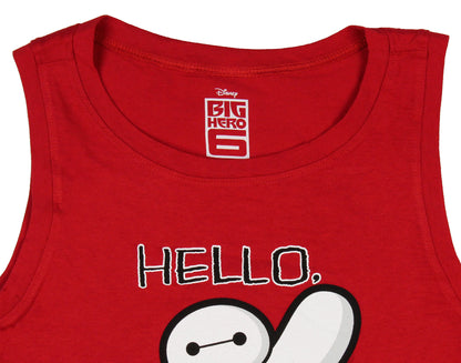 Disney Women's Juniors Big Hero 6 Hello I'm Baymax Muscle Tank Top