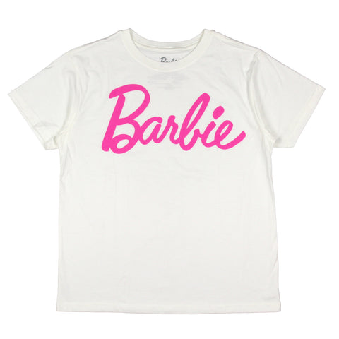 Barbie Women's Pink Logo Graphic Print Adult T-Shirt (Small)