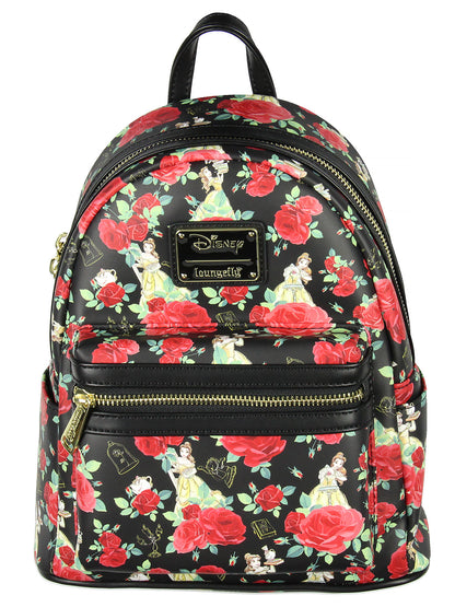 Loungefly Disney Beauty And The Beast Belle Roses Mini Backpack 10.5"