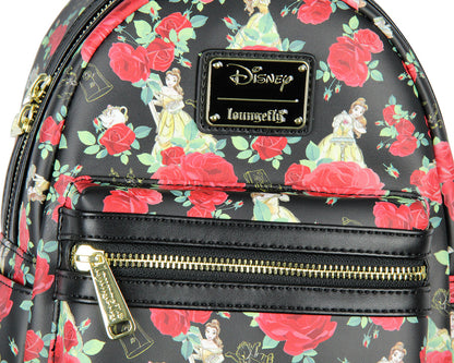Loungefly Disney Beauty And The Beast Belle Roses Mini Backpack 10.5"