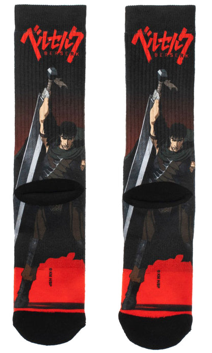 Berserk Guts Japanese Anime Sublimated All Over Print Crew Socks