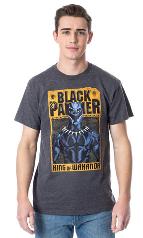Black Panther Men's Distressed King Of Wakanda Adult Heather T-Shirt Tee