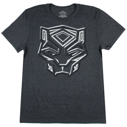 Black Panther Men's Silver Metallic Ink Tribal Logo Adult Superhero T-Shirt