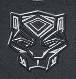 Black Panther Men's Silver Metallic Ink Tribal Logo Adult Superhero T-Shirt