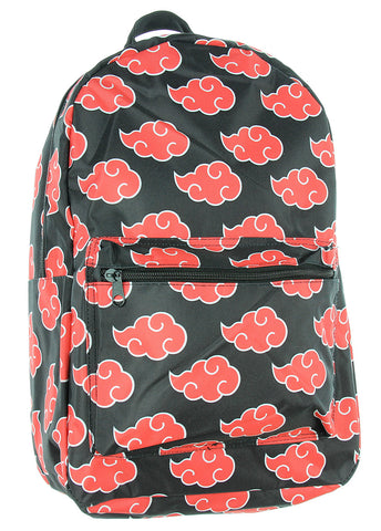 Naruto Shippuden Akatsuki Red Clouds All Over Print School Travel Laptop Backpack