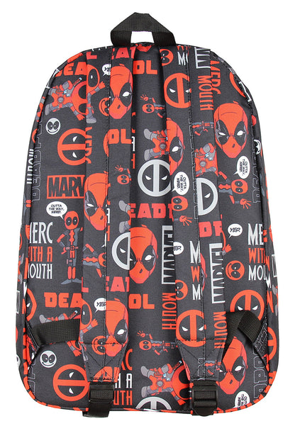 Marvel Deadpool Merc With A Mouth Verbiage All Over Print Laptop Backpack 17"