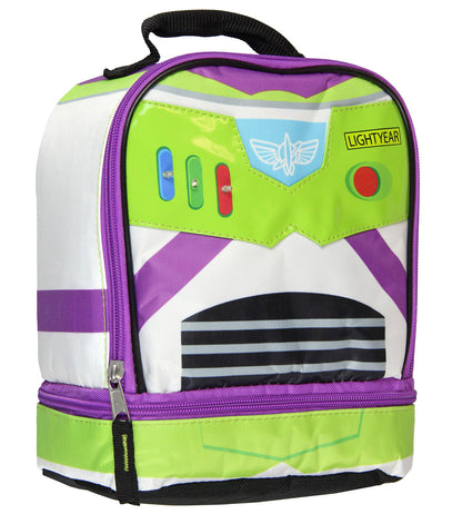 Toy Story Buzz Lightyear Dual Compartment Insulated Kids Lunch Bag Tote 10"