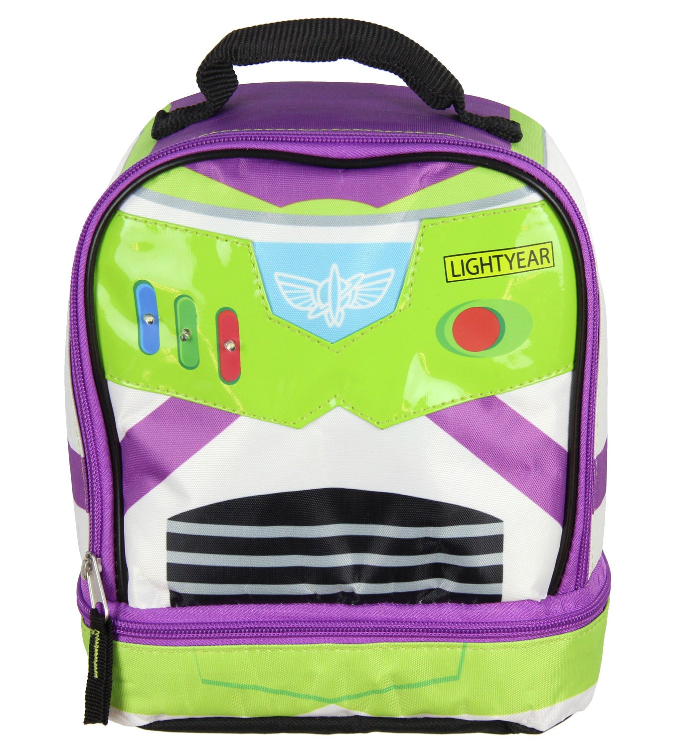 Toy Story Buzz Lightyear Dual Compartment Insulated Kids Lunch Bag Tote 10"