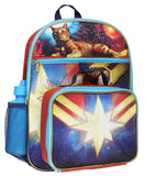 Captain Marvel Backpack Kids 5 Pc Lunch Kit Water Bottle Back to School Mega Set