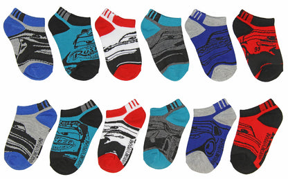 Disney Cars 3 Toddler Little Boys' Kids Character Ankle No Show Socks 6 Pairs (2T-4T)