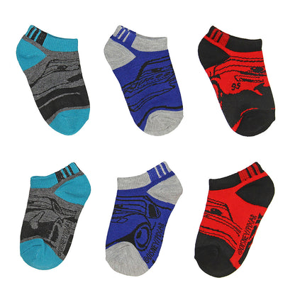 Disney Cars 3 Toddler Little Boys' Kids Character Ankle No Show Socks 6 Pairs (4-6)