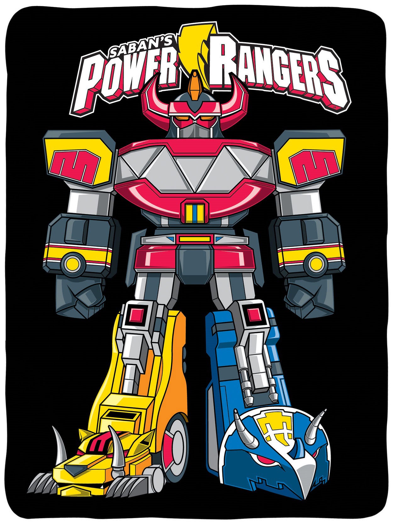 Power Rangers Megazord Blanket 46" X 60" Flannel Fleece Throw