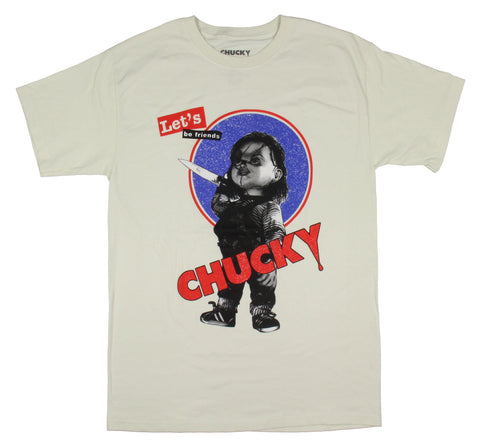 Child's Play Men's Chucky Let's Be Friends Graphic Print T-Shirt Adult