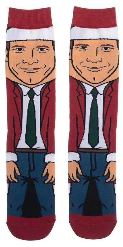 National Lampoon Christmas Vacation Clark Griswold Sublimated 360 Crew Socks