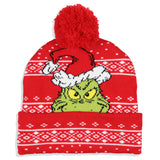 Dr. Seuss GRINCH Who Stole Christmas Knit Scarf & Pom Beanie Set