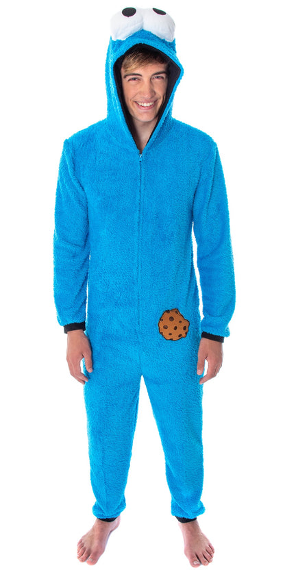 Sesame Street Men's Cookie Monster Costume Union Suit Pajama Outfit