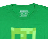 Minecraft Men's Creeper Block Face Graphic Adult Short Sleeve T-Shirt