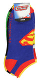 DC Comics Justice League Logos Adult 5 Pack Superhero Ankle No-Show Socks