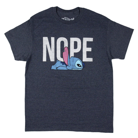 Disney Lilo & Stich Men's Nope Stich Laying Face Down Distressed T-Shirt