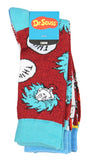 Dr. Seuss Socks Adult Cat In The Hat THING ONE THING TWO 3 Pack Mid-Calf Crew Socks
