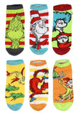 Dr. Seuss Socks Adult Book Character Designs 6 Pack Mix and Match Ankle Socks