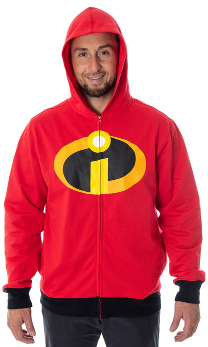 The Incredibles Disney Logo Adult Costume Zip Up Hoodie (XX-Large)