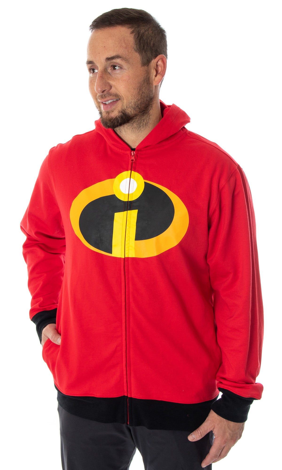 The Incredibles Disney Logo Adult Costume Zip Up Hoodie (XX-Large)