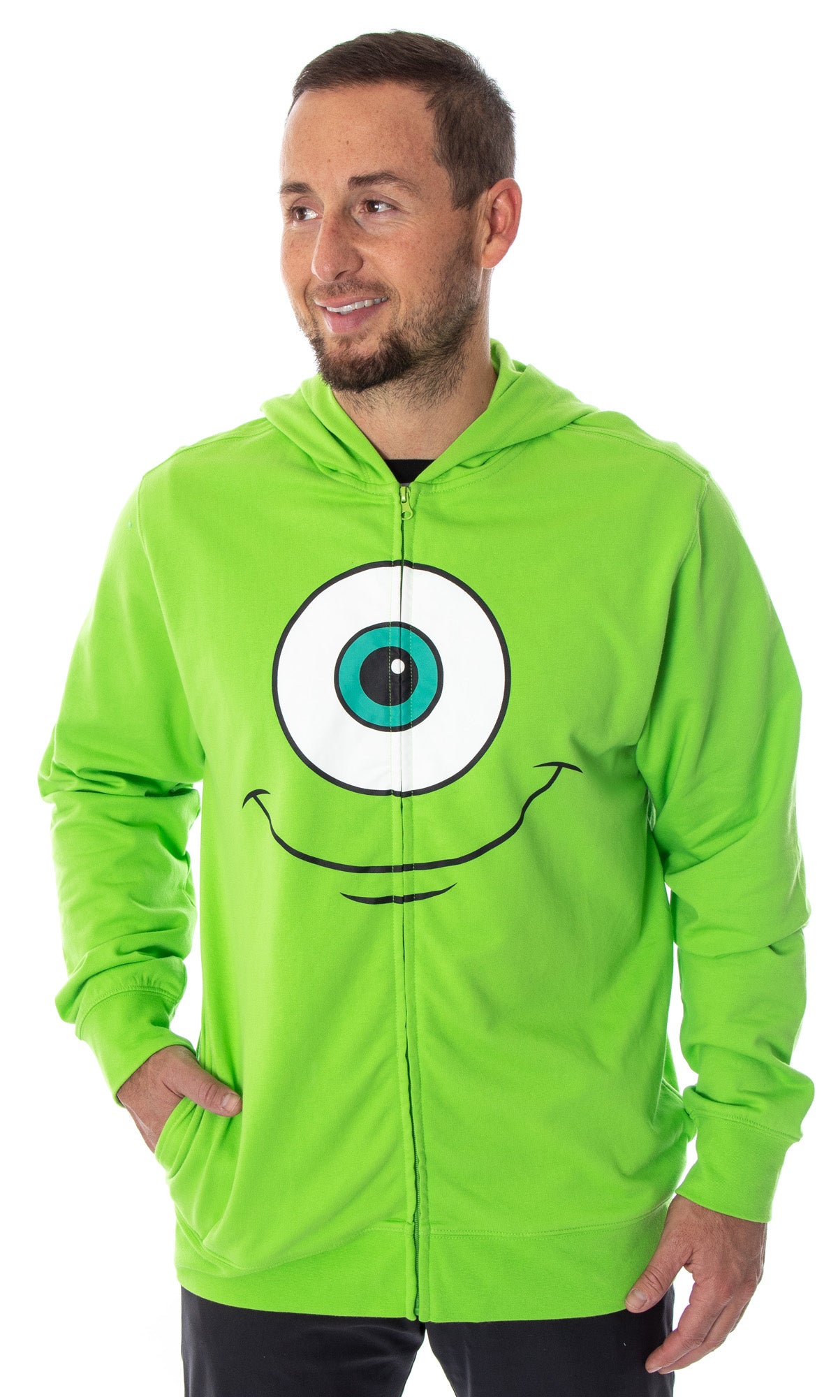Disney Monsters Inc Mike Wazowski Adult Costume Full-Zip 3D Hoodie