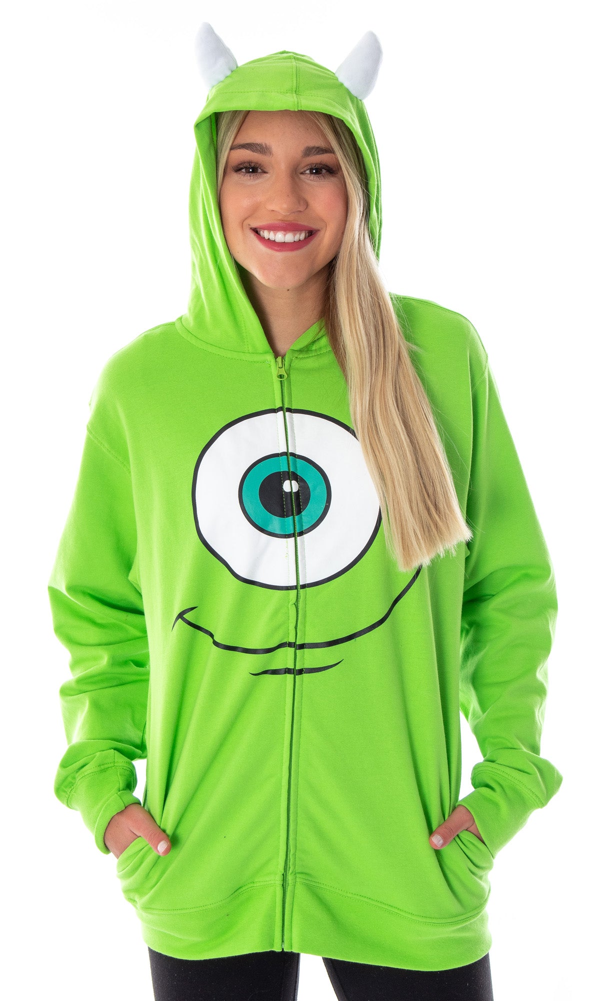 Disney Monsters Inc Mike Wazowski Adult Costume Full-Zip 3D Hoodie