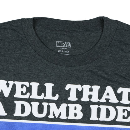 Marvel Deadpool T-Shirt Dumb Idea I'm On It Short Sleeve Tee