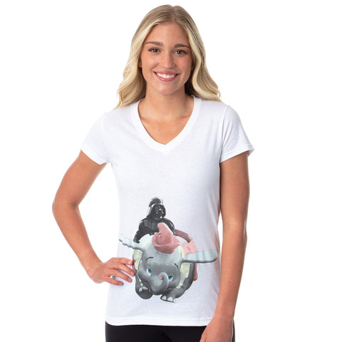 Star Wars Womens' Darth Vader Does The Dumbo Ride V-Neck Graphic T-Shirt
