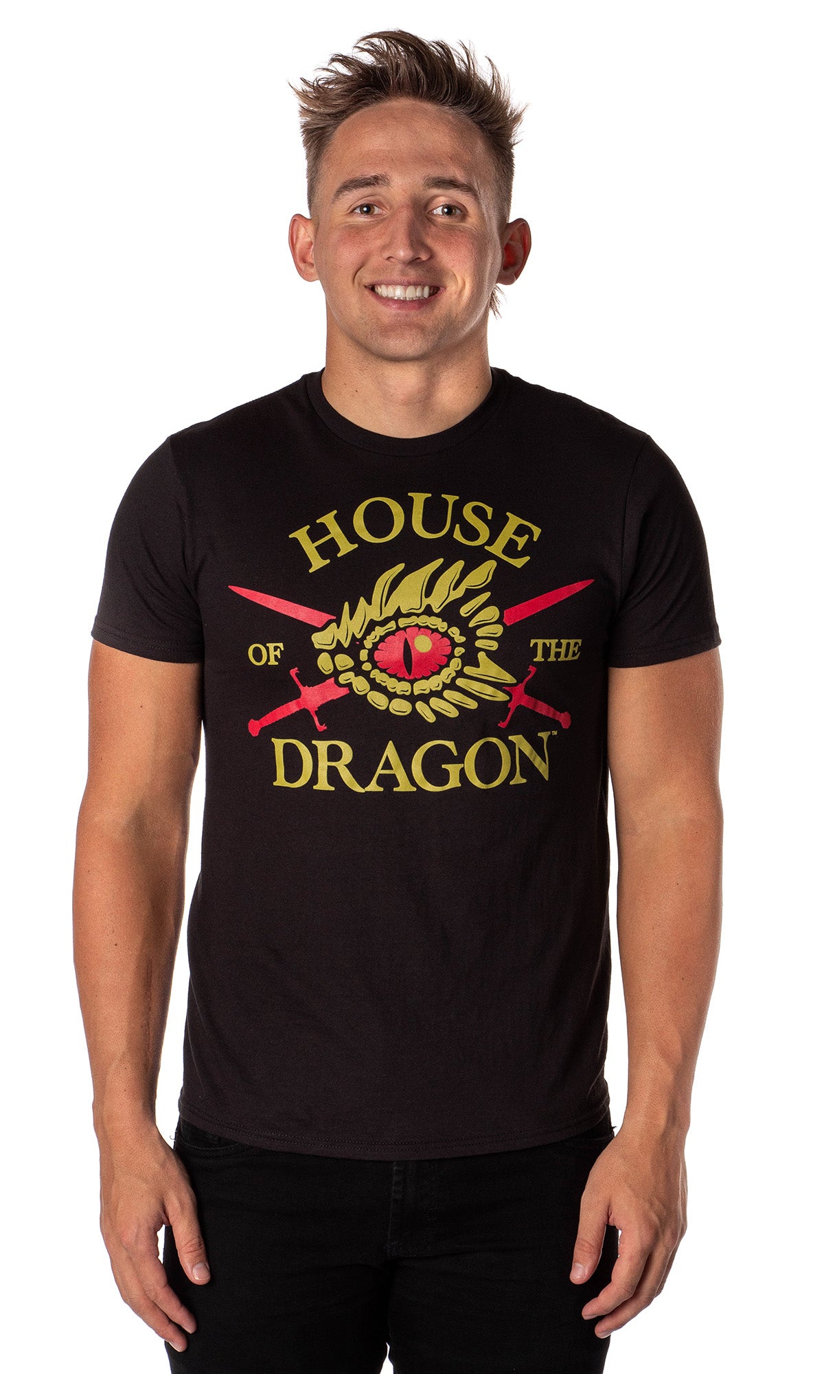 Game of Thrones Mens' House Of The Dragon Sword And Dragon Eye T-Shirt