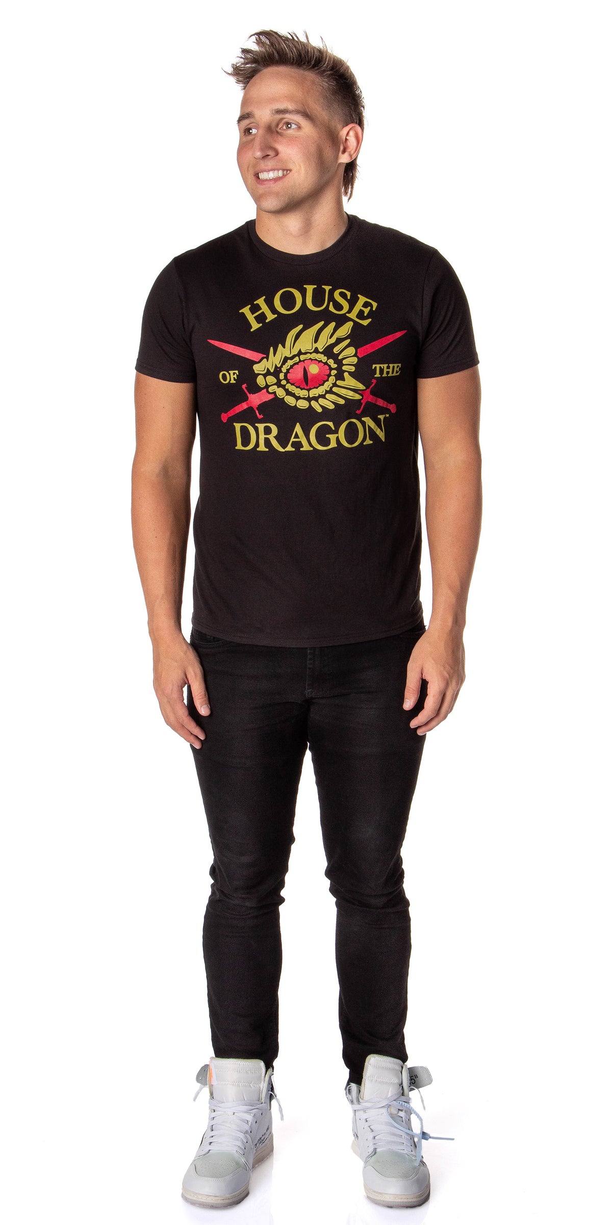 Game of Thrones Mens' House Of The Dragon Sword And Dragon Eye T-Shirt