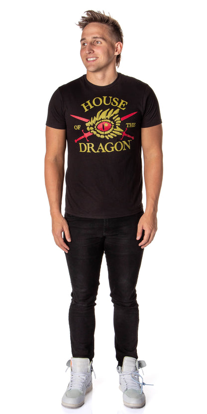 Game of Thrones Mens' House Of The Dragon Sword And Dragon Eye T-Shirt