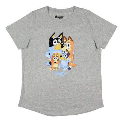 Bluey Women's Family Photo Character Design Short Sleeve T-Shirt